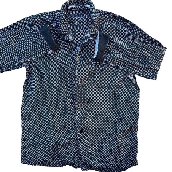 Robert Graham Men Sleepwear‎ Medium Black Abstract Pajama Top Button Up Collar - Picture 2 of 9